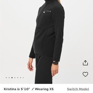 Figs On-Shift Fleece Jacket, Black Size L